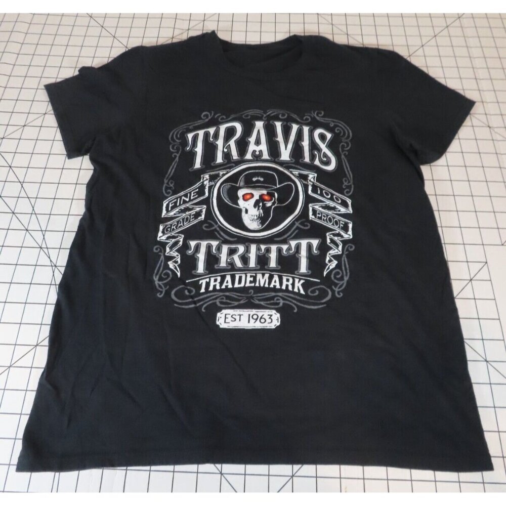 Travis Tritt Trademark 100 Proof Cities Tour Black Double-Sided T-Shirt Medium